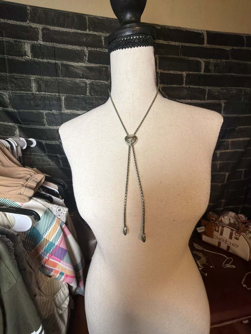 Brighton Silver Chain Lariat Necklace